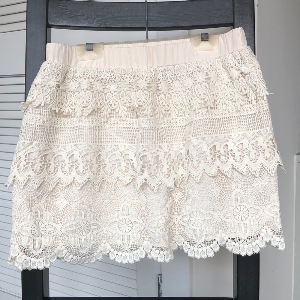 Tiered Lace Mini Skirt